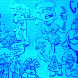 SU *Limited Edition* BLUE MINI canvas print "Horror Club" by Raven M